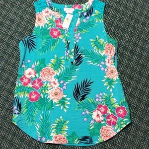 Green Tropical sleeveless shirt